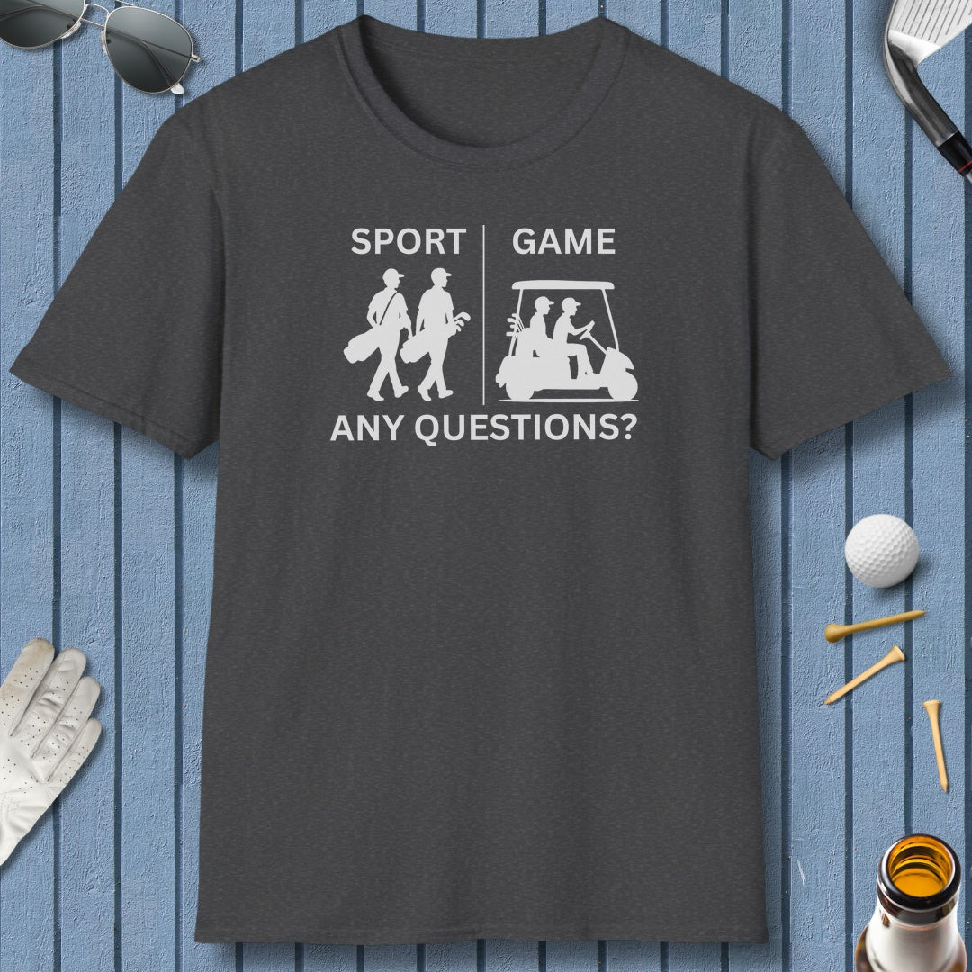 SPORT vs. GAME (Male) - Adult Golf T-Shirt in Dark Heather