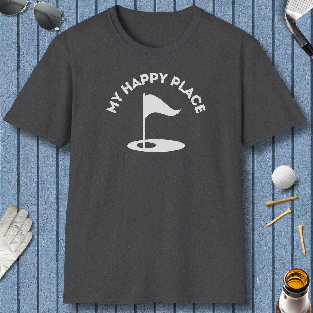 My Happy Place - Adult Golf T-Shirt in Dark Heather
