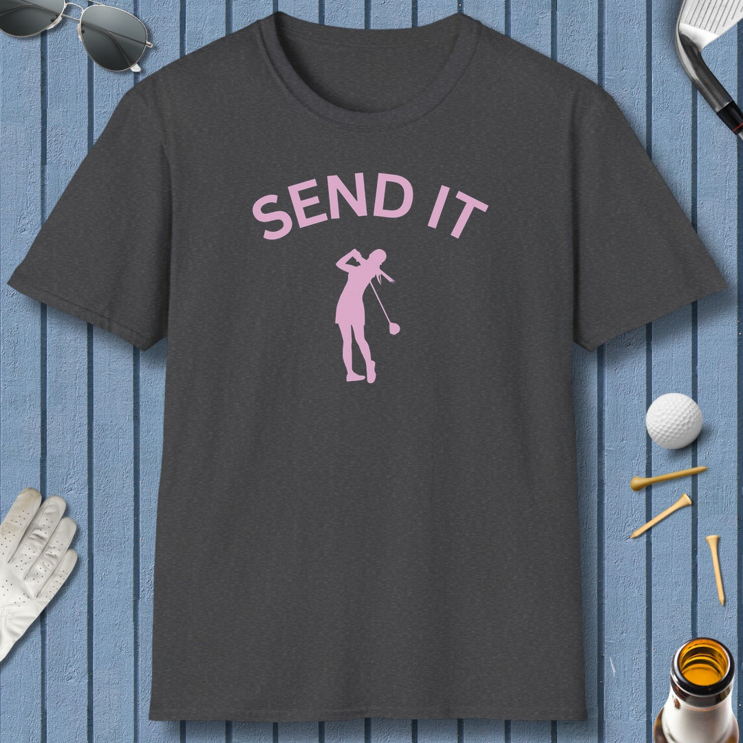 SEND IT (Female) - Adult Golf T-Shirt in Dark Heather