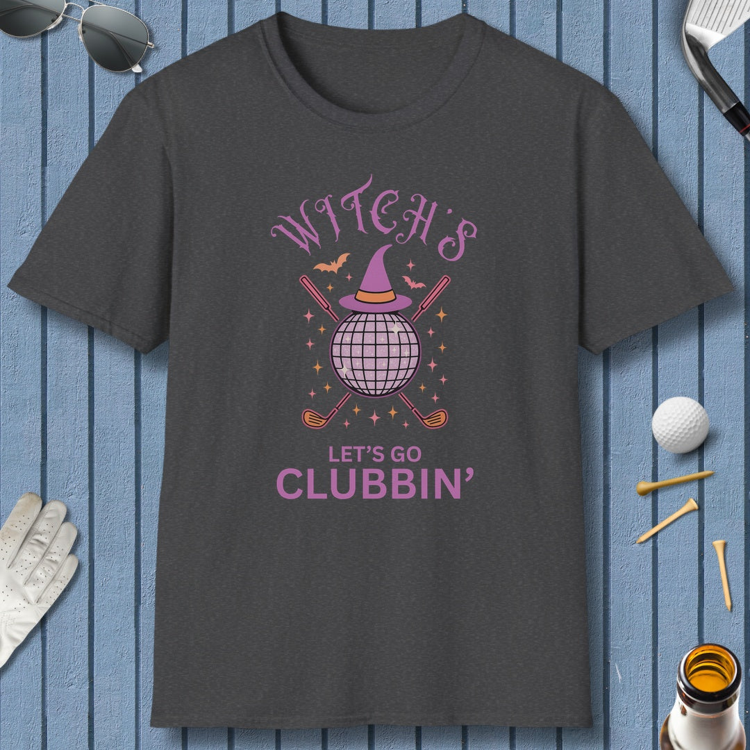 Witches, Let's Go Clubbin'! - Adult Golf T-Shirt in Dark Heather