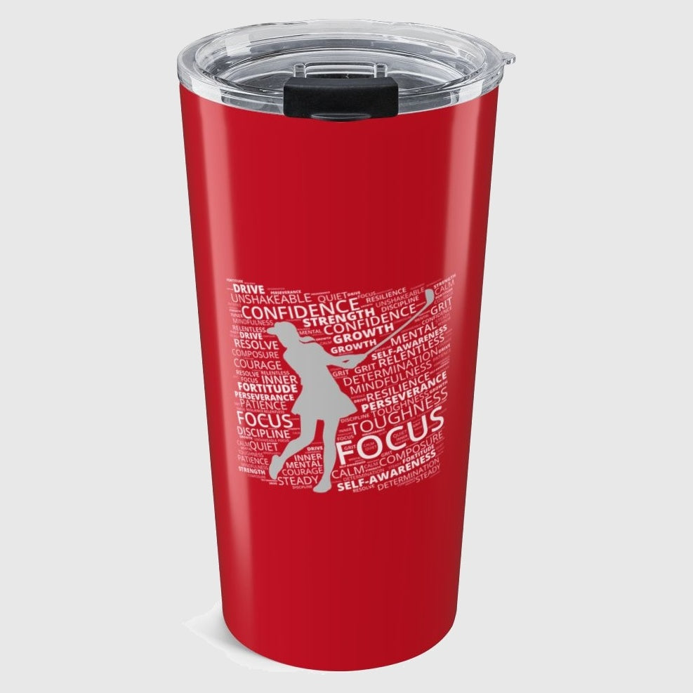Unleash Your Mental Game (Female) - 20oz Tumbler in Dark Red
