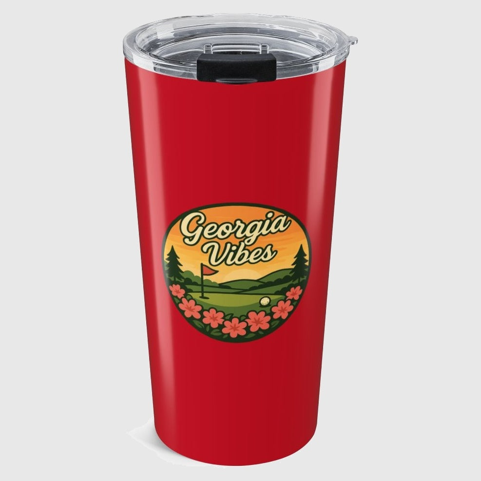 Golf Vibes - Georgia Azalea Edition - 20oz Tumbler in Dark Red