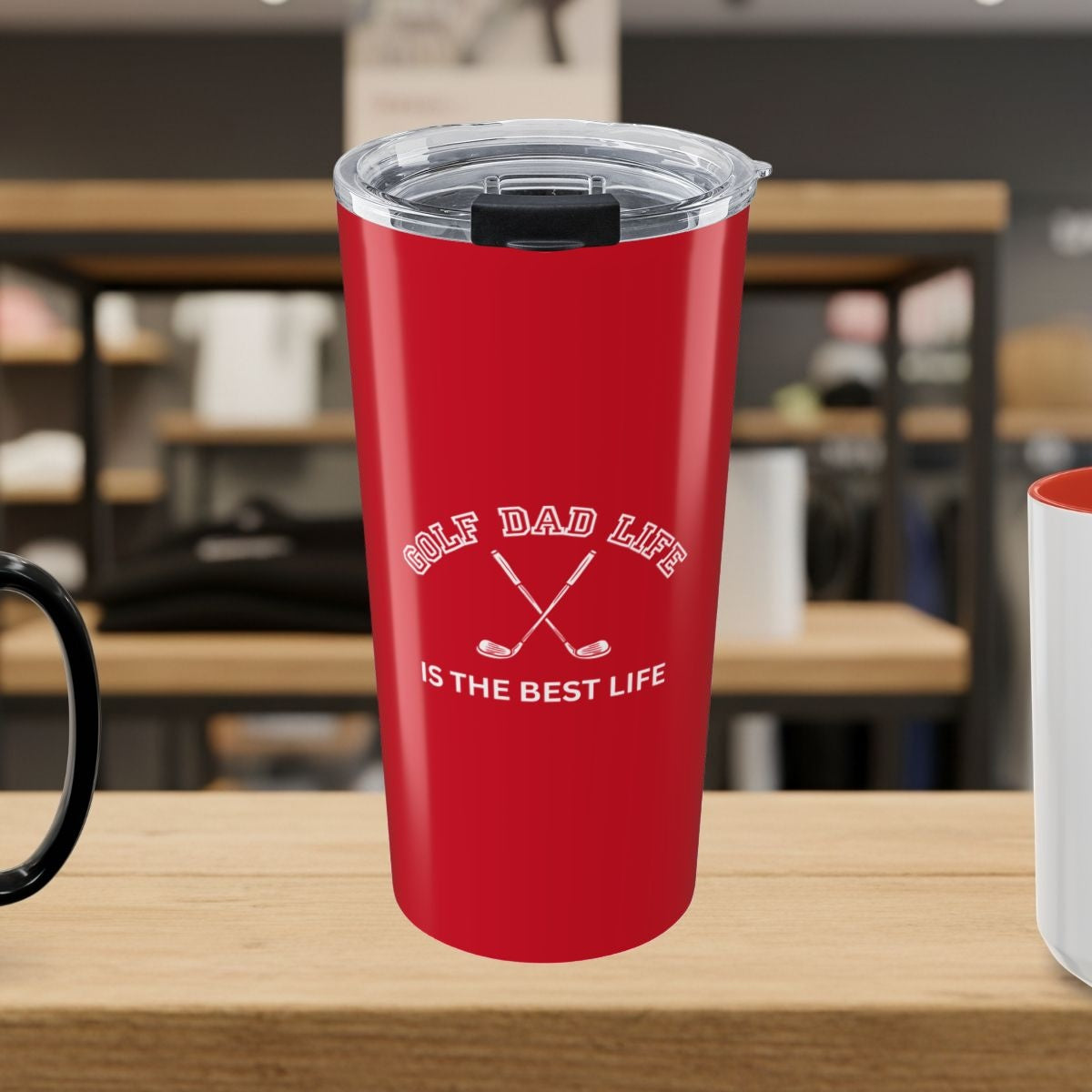 Golf Dad Life is the Best Life - 20oz Tumbler in Dark Red