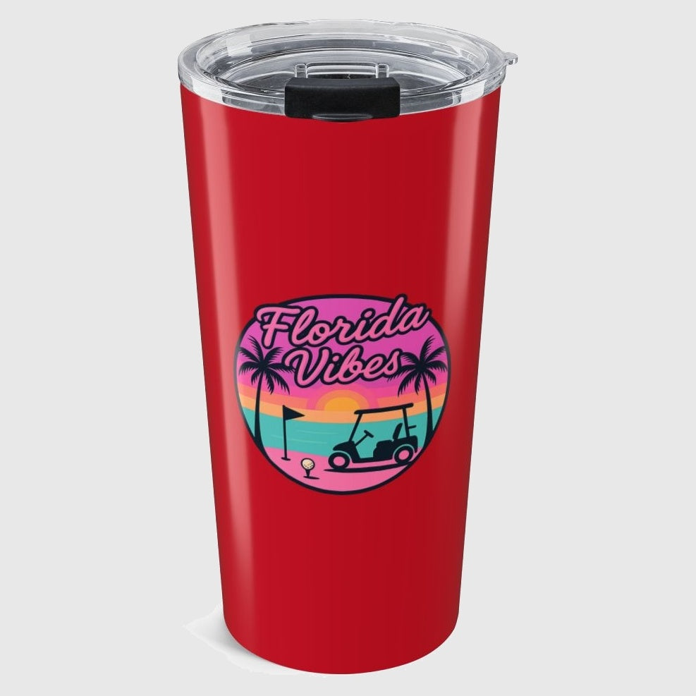 Golf Vibes - Florida Sunshine Edition - 20oz Tumbler in Dark Red