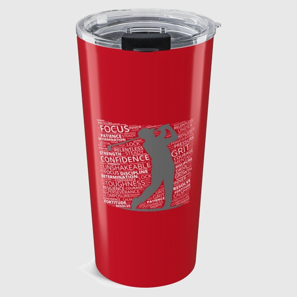 Unleash Your Mental Game (Male) - 20oz Tumbler in Dark Red