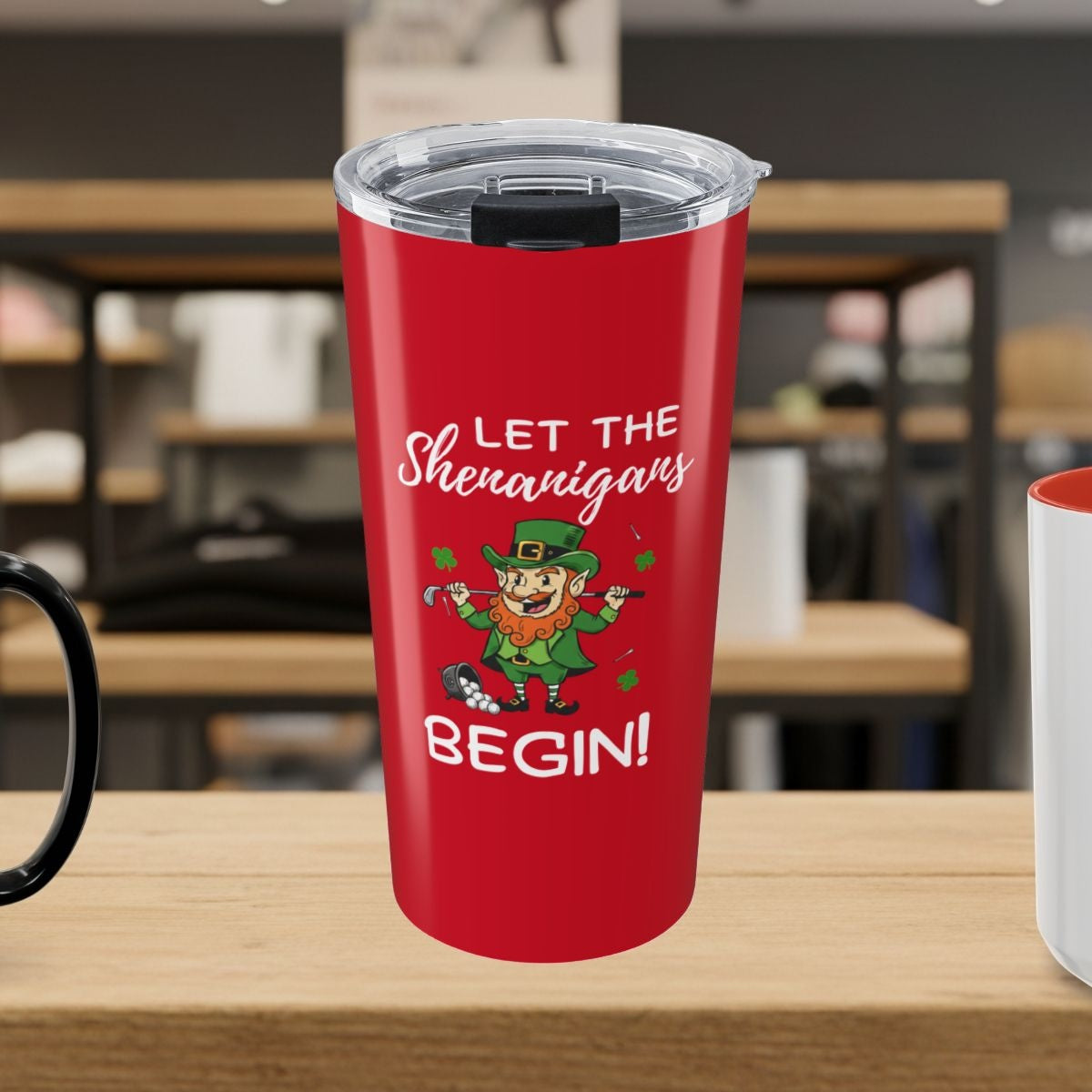 Let The Shenanigans Begin - 20oz Tumbler in Dark Red