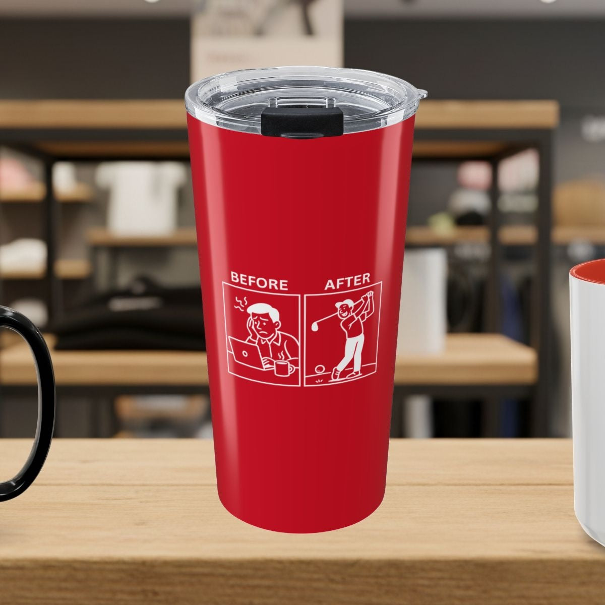Before & After - 20oz Tumbler in Dark Red