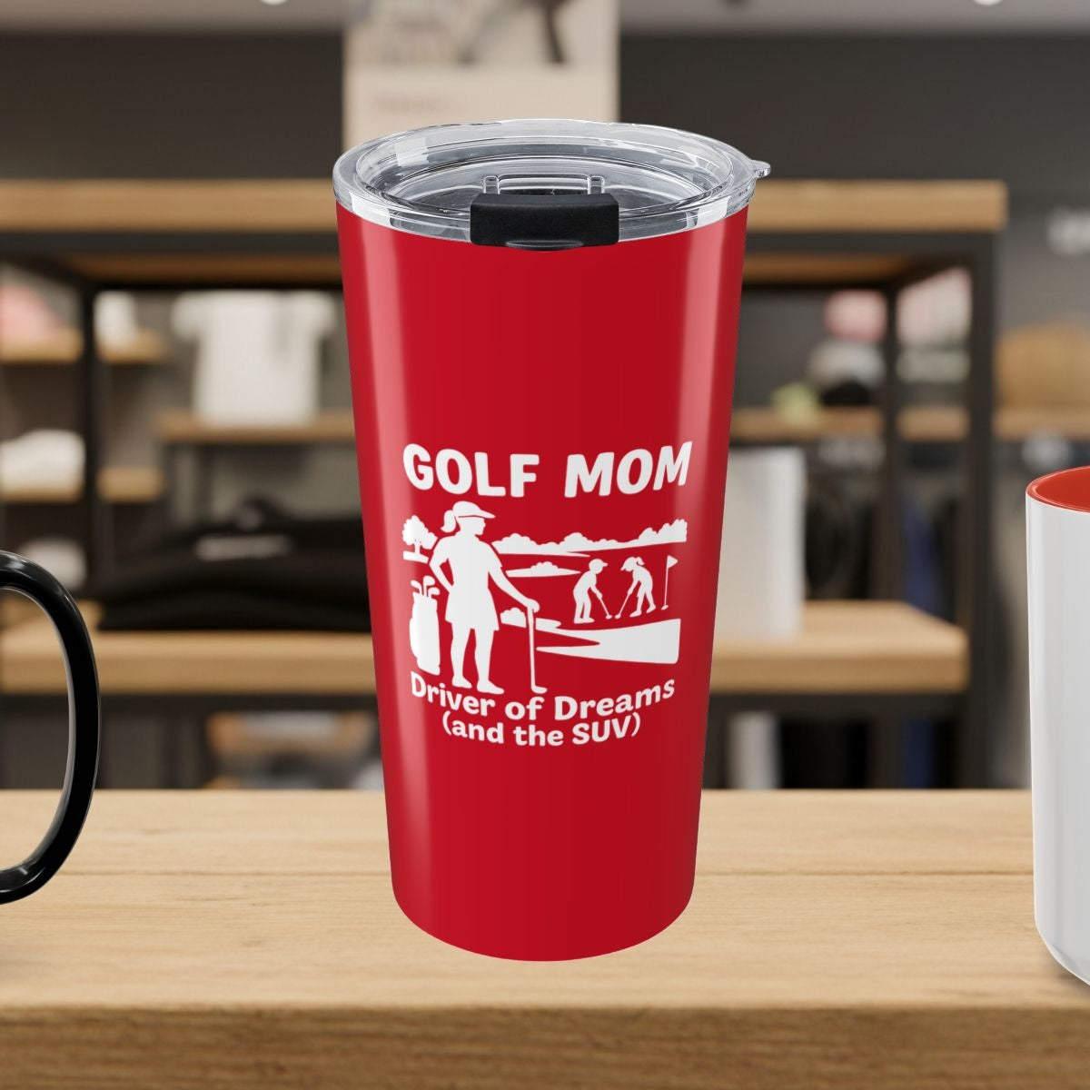 Golf Mom - 20oz Tumbler in Dark Red