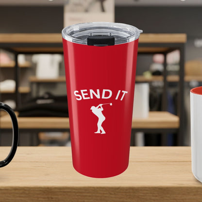SEND IT (Male) - 20oz Tumbler in Dark Red