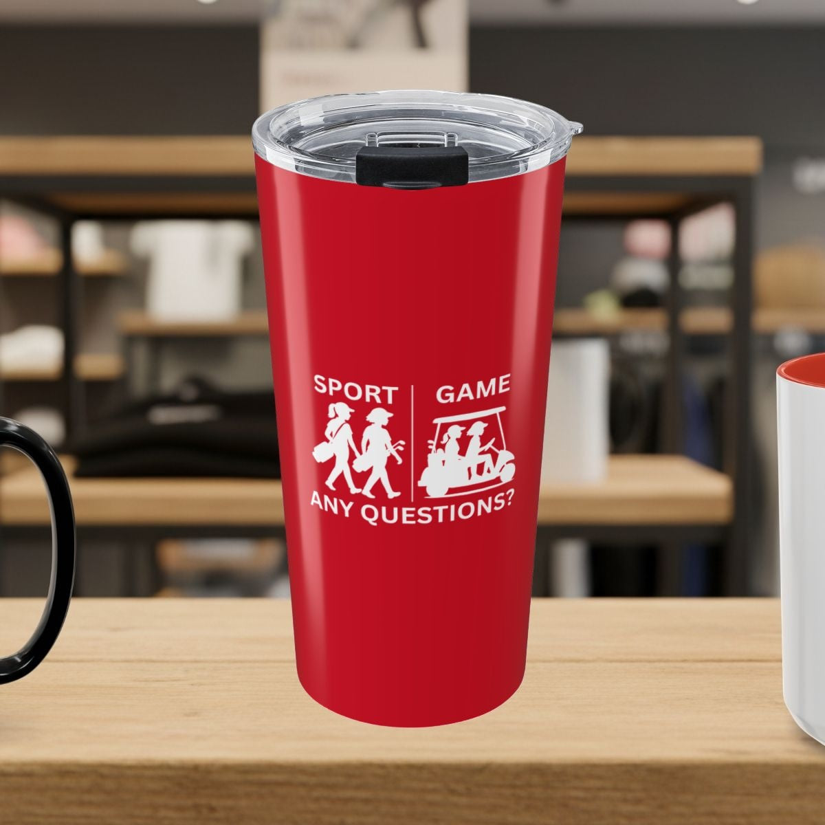 SPORT vs. GAME (Female) - 20oz Tumbler in Dark Red