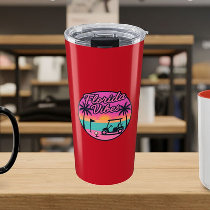 Golf Vibes - Florida Sunshine Edition - 20oz Tumbler in Dark Red