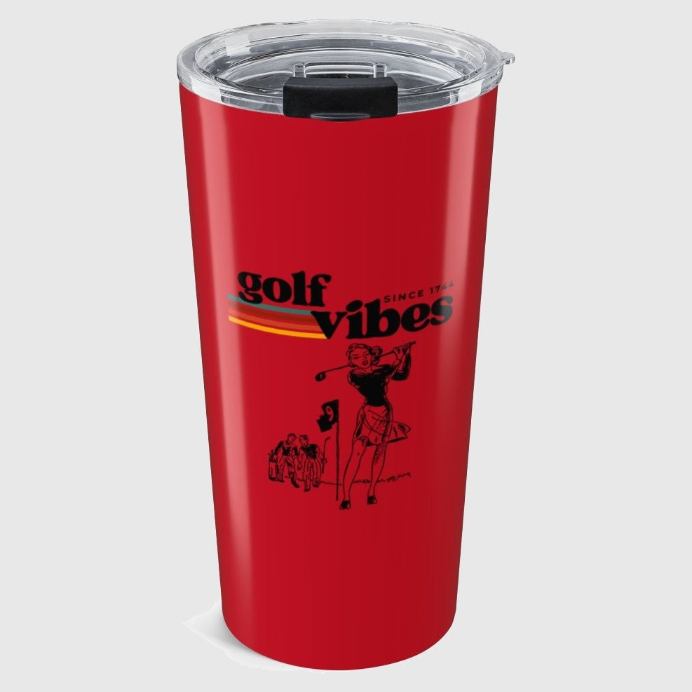 Golf Vibes Retro - 20oz Tumbler in Dark Red