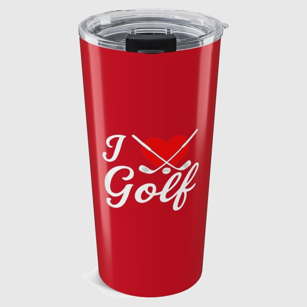 I Love Golf - 20oz Tumbler in Dark Red