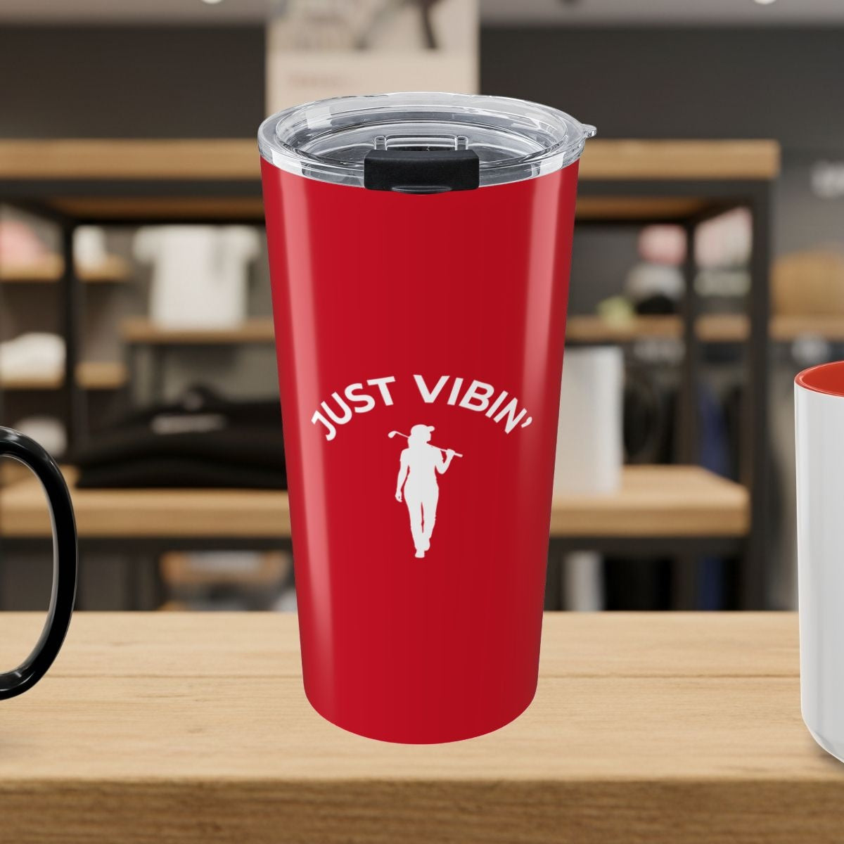 Just Vibin' - Women's - 20oz Tumbler in Dark Red