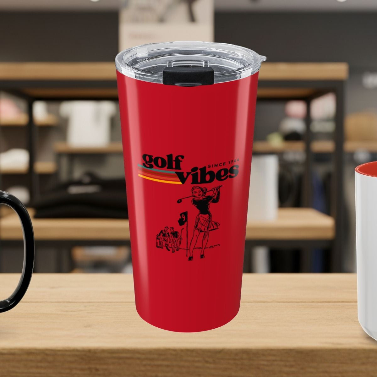 Golf Vibes Retro - 20oz Tumbler in Dark Red