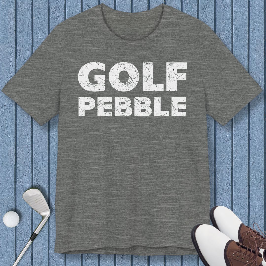 Golf Pebble - T-shirt in Dark Grey Heather, great for casual wear. Find more fun golf focused products at oneforetheages.com