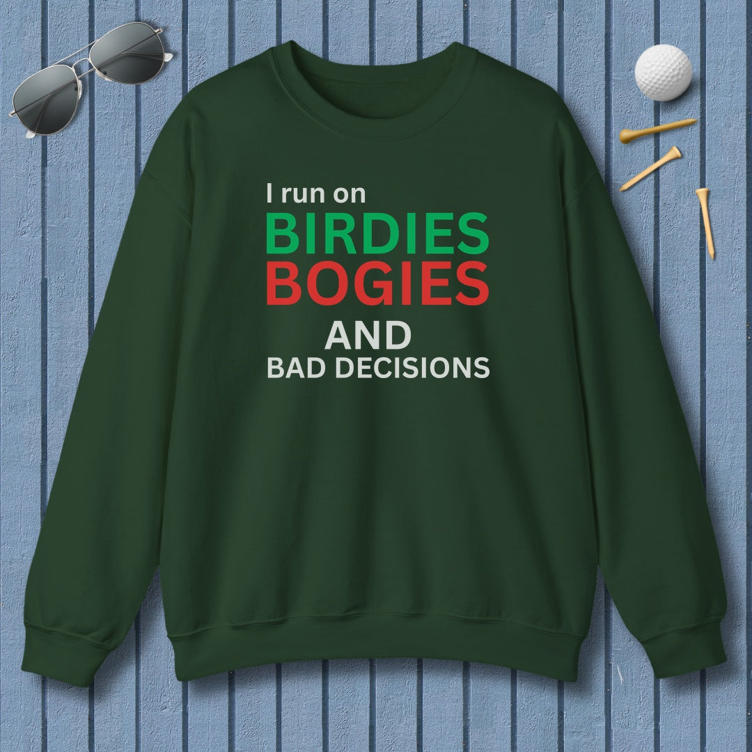 I run on... - Adult Golf Sweatshirt in Forest Green