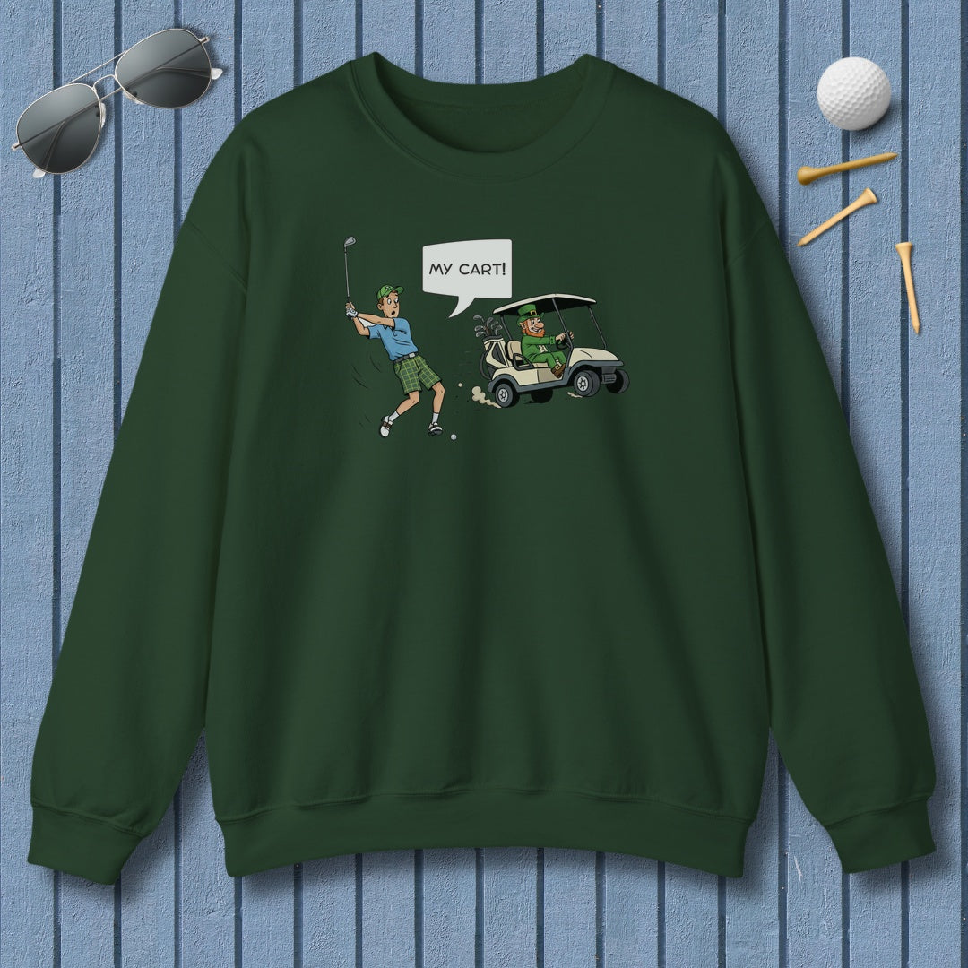 My Cart! - Adult Golf Sweatshirt in Forest Green