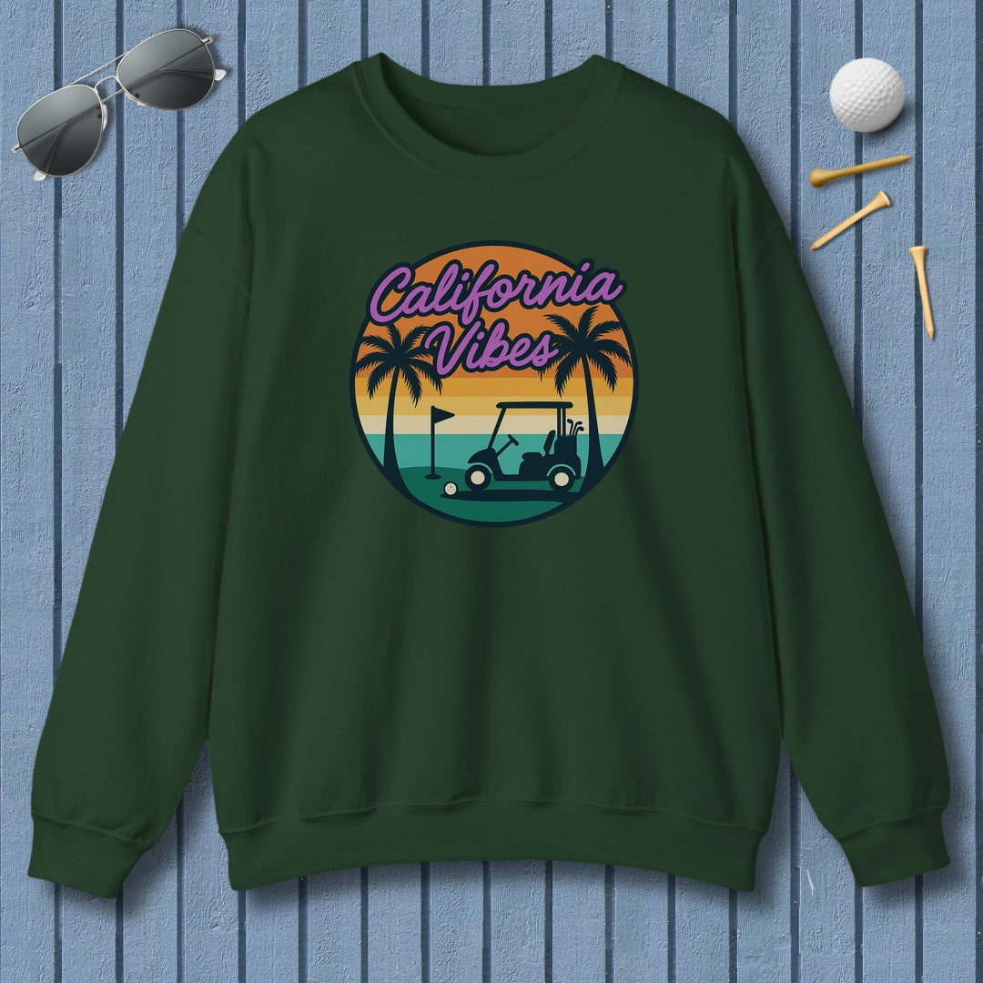 Golf Vibes - California Coast Edition - Adult Golf Sweatshirt in Forest Green