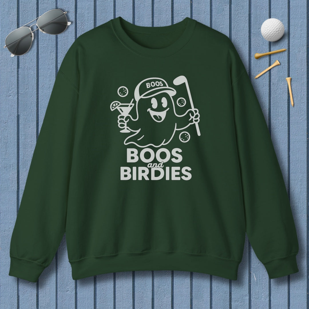 Boos and Birdies - Adult Golf Sweatshirt in Forest Green
