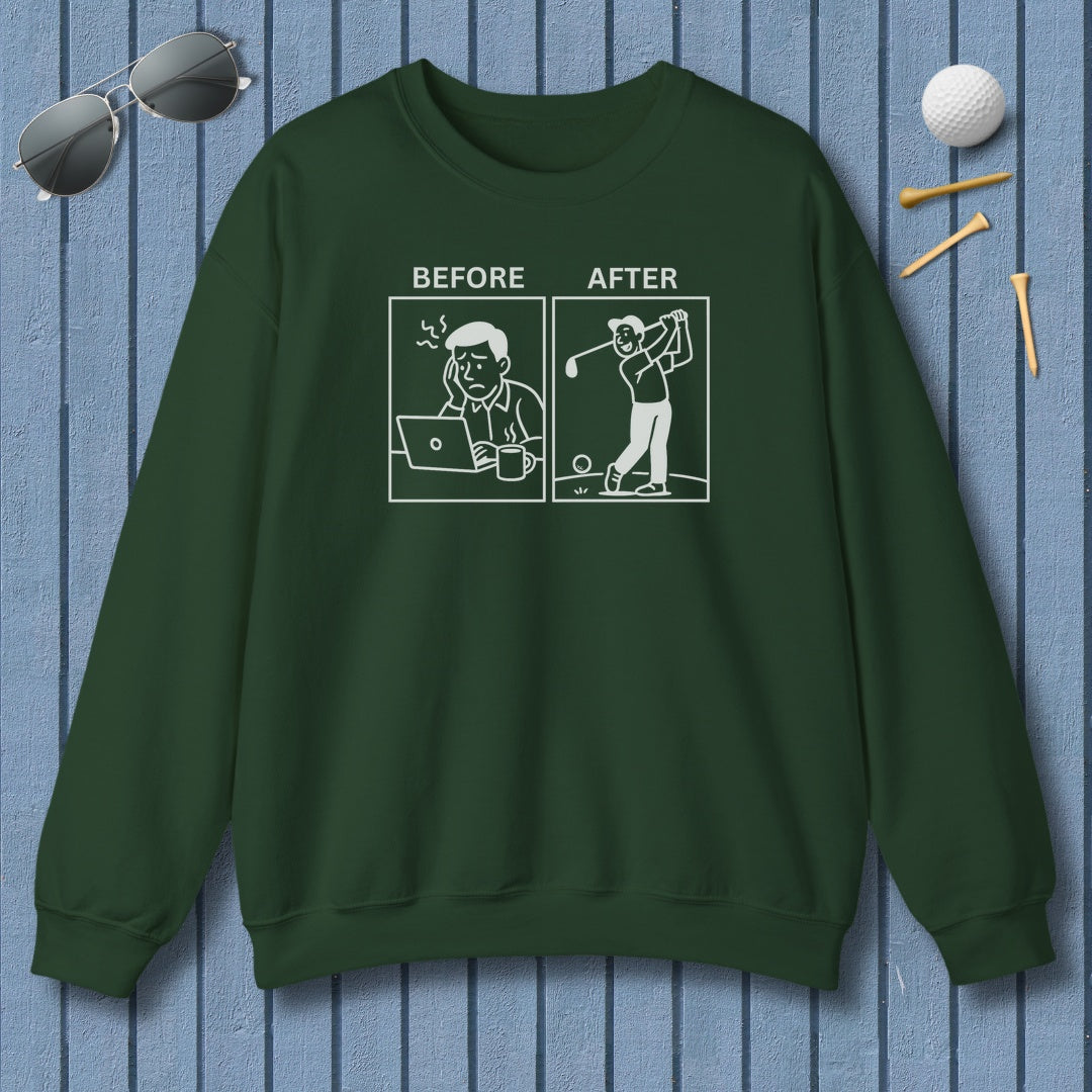 Before & After - Adult Golf Sweatshirt in Forest Green