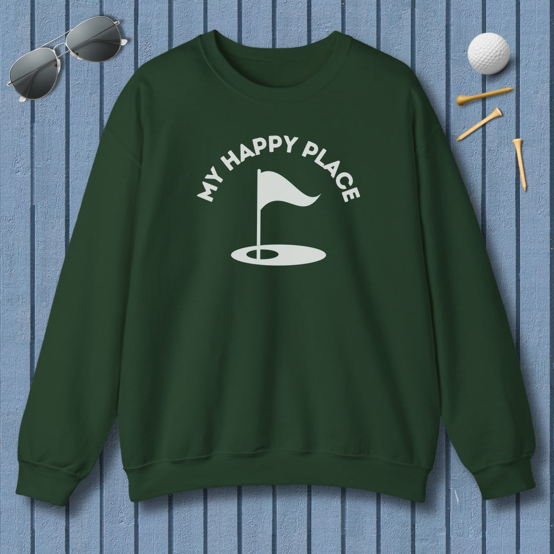My Happy Place - Adult Golf Sweatshirt in Forest Green