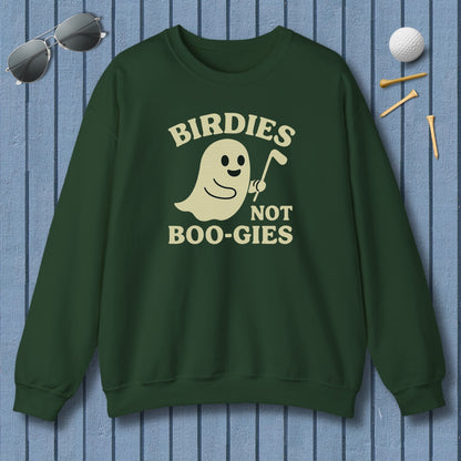 Birdies not BOO-GIES - Adult Golf Sweatshirt in Forest Green