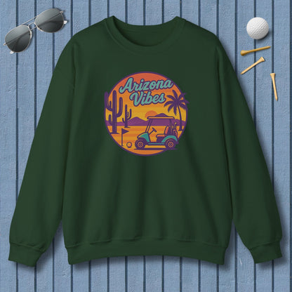 Golf Vibes - Arizona - Desert Edition Golf Destination - Adult Golf Sweatshirt in Forest Green