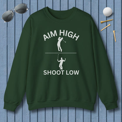Aim High - Shoot Low (Male) - Adult Golf Sweatshirt in Forest Green