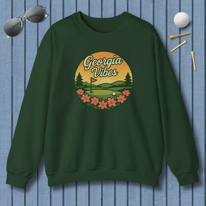 Golf Vibes - Georgia Azalea Edition - Adult Golf Sweatshirt in Forest Green