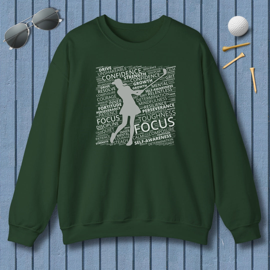 Unleash Your Mental Game (Female) - Adult Golf Sweatshirt in Forest Green