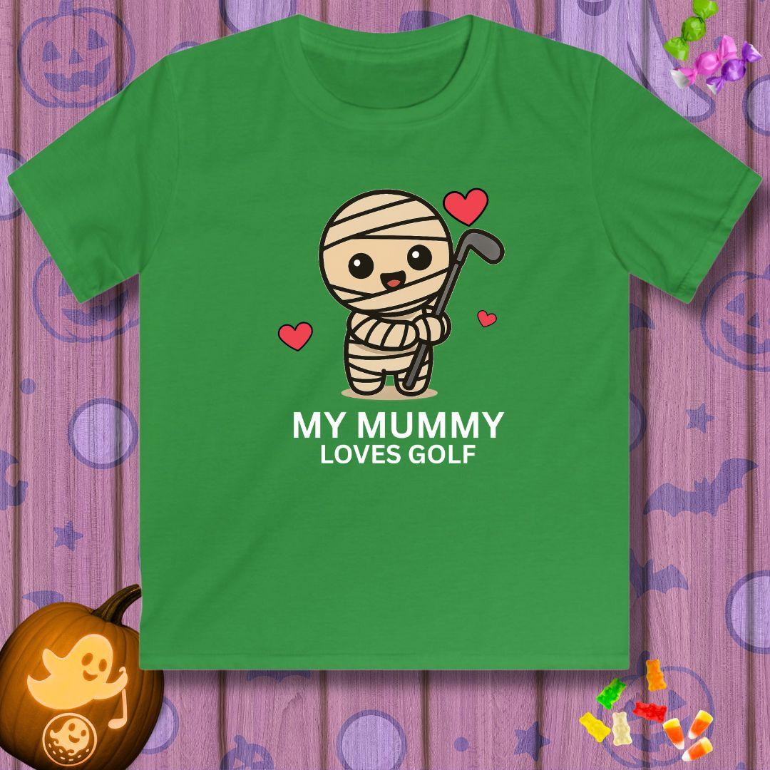 My Mummy Loves Golf  - Youth Halloween Golf T-Shirt