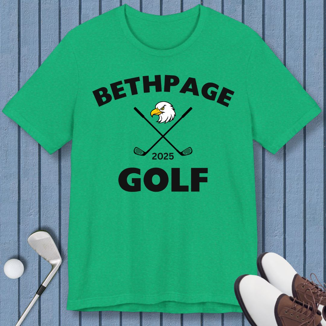 Bethpage Golf 2025 - T-shirt in Heather Kelly, great for casual wear. Find more fun golf focused products at oneforetheages.com