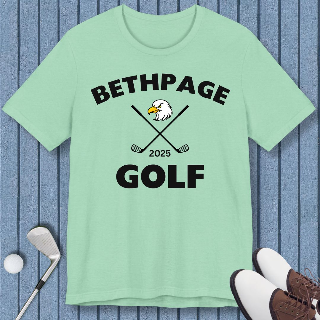 Bethpage Golf 2025 - T-shirt in Heather Mint, great for casual wear. Find more fun golf focused products at oneforetheages.com