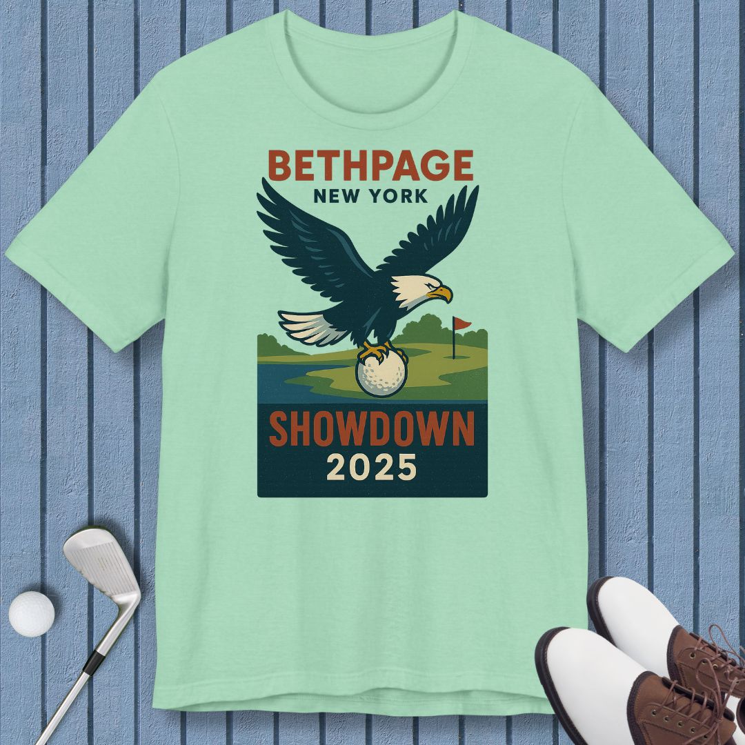 Bethpage Golf 2025 - Eagle - T-shirt in Heather Mint, great for casual wear. Find more fun golf focused products at oneforetheages.com