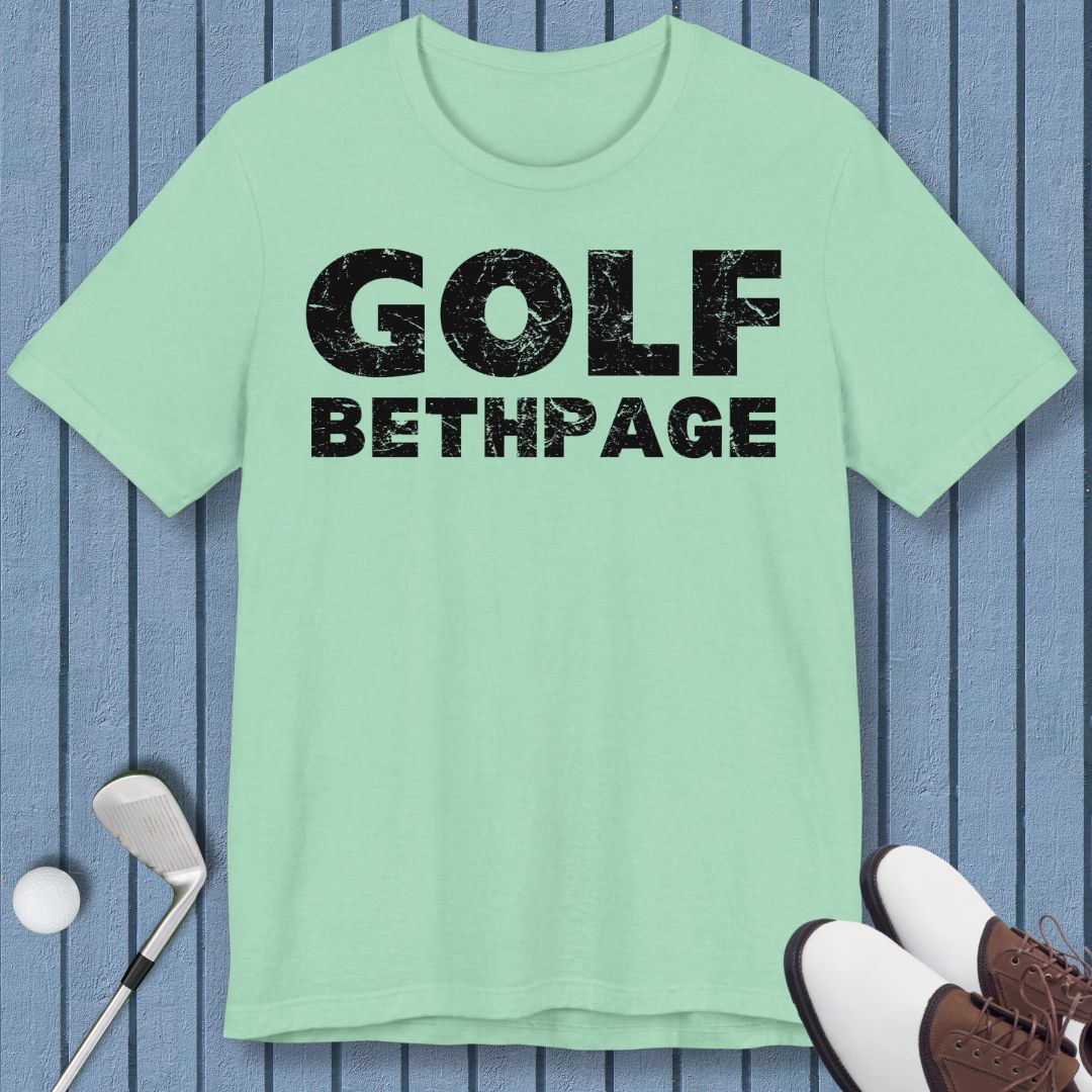 Golf Bethpage - T-shirt in Heather Mint, great for casual wear. Find more fun golf focused products at oneforetheages.com