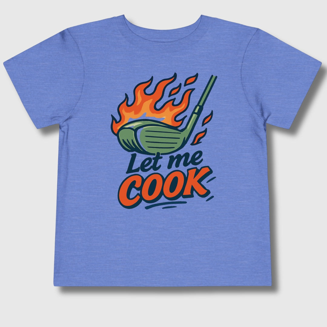 Let Me Cook - Toddler Golf T-Shirt in Heather Columbia Blue