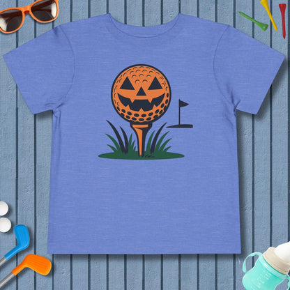 Tee Time Terror - Toddler Golf T-Shirt in Heather Columbia Blue