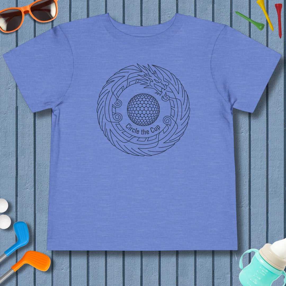 Circle the Cup - Toddler Golf T-Shirt in Heather Columbia Blue