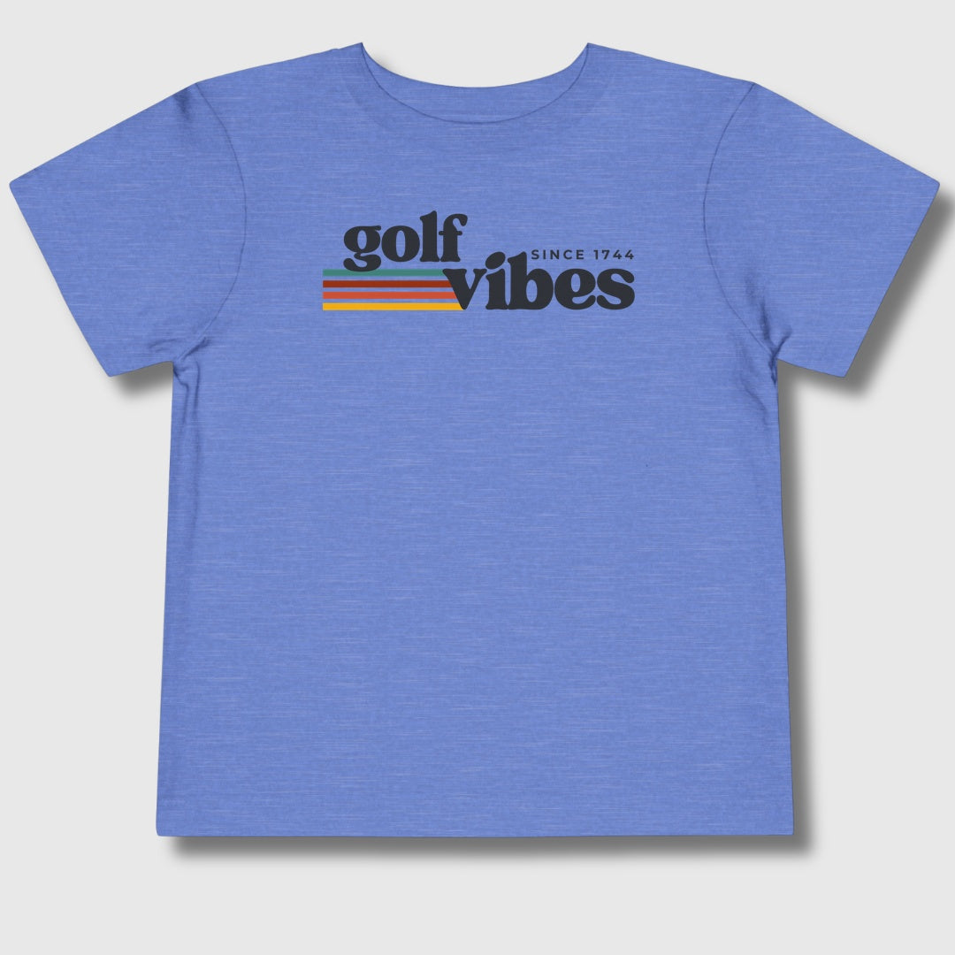 Golf Vibes - Toddler Golf T-Shirt in Heather Columbia Blue