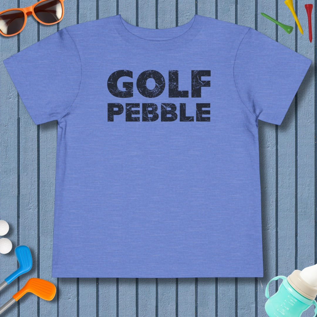 Golf Pebble - Toddler Golf T-Shirt in Heather Columbia Blue