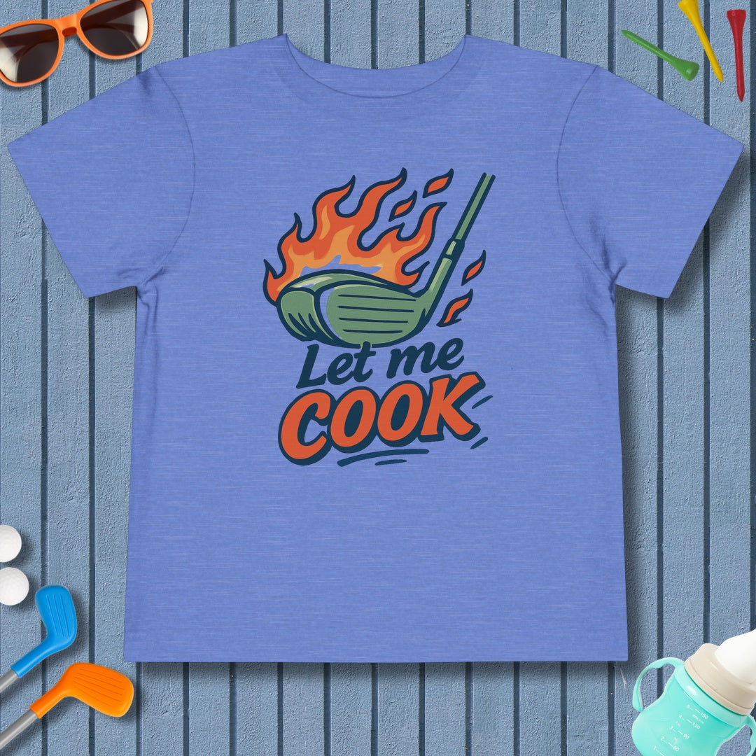 Let Me Cook - Toddler Golf T-Shirt in Heather Columbia Blue