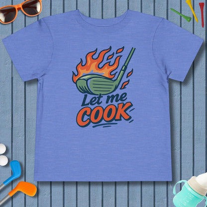 Let Me Cook - Toddler Golf T-Shirt in Heather Columbia Blue