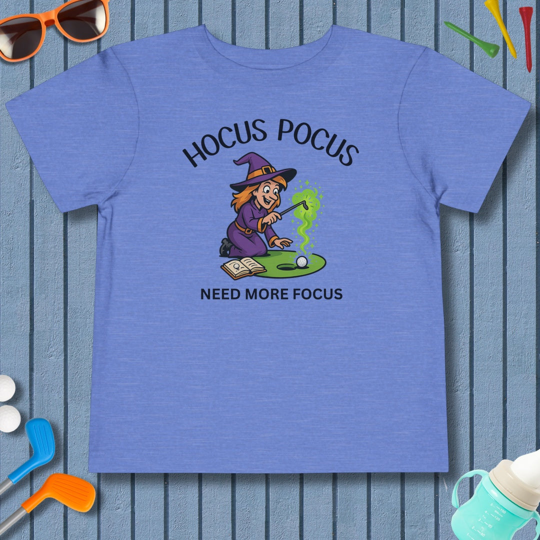 Hocus Pocus, Need More Focus - Toddler Golf T-Shirt in Heather Columbia Blue