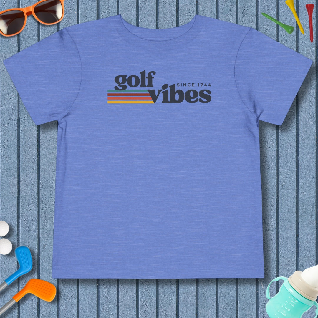 Golf Vibes - Toddler Golf T-Shirt in Heather Columbia Blue