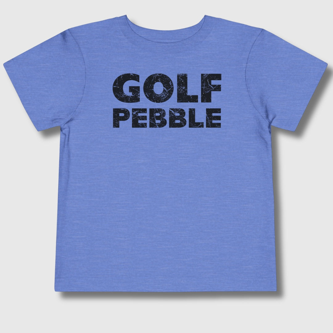 Golf Pebble - Toddler Golf T-Shirt in Heather Columbia Blue
