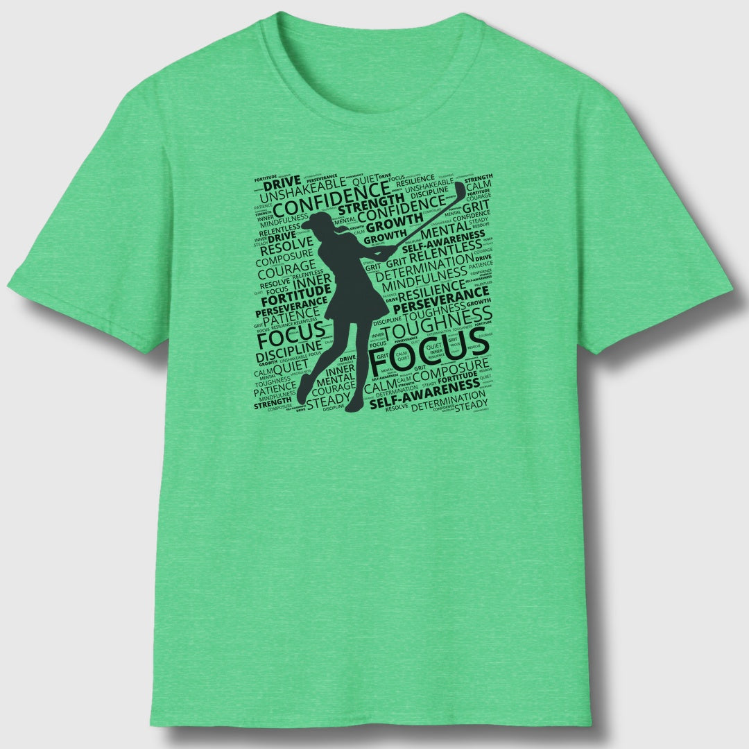 Unleash Your Mental Game (Female) - Adult Golf T-Shirt in Heather Irish Green