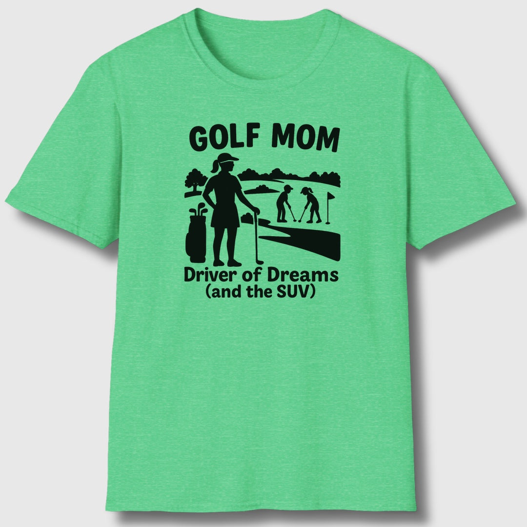 Golf Mom - Adult Golf T-Shirt in Heather Irish Green