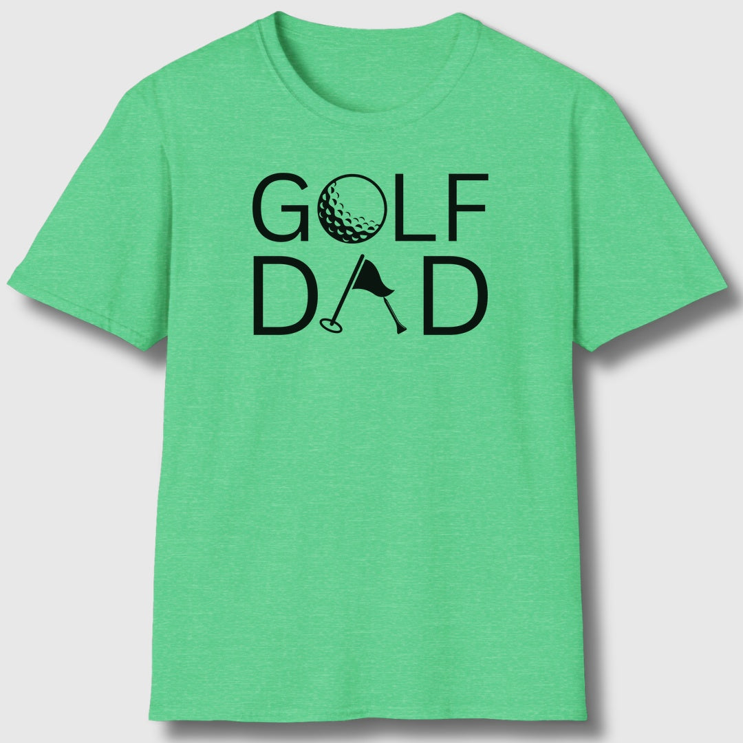 Golf Dad - Adult Golf T-Shirt in Heather Irish Green