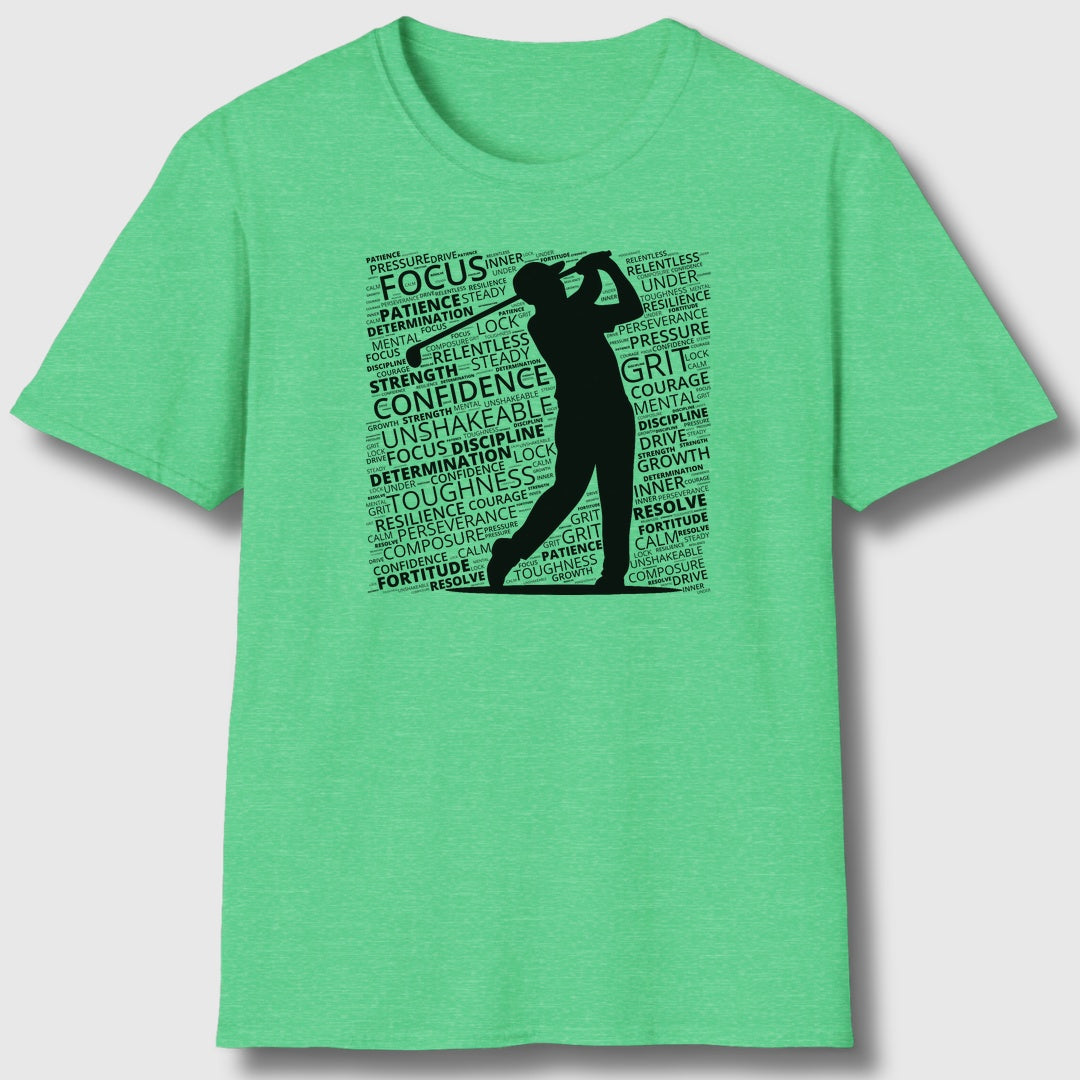 Unleash Your Mental Game (Male) - Adult Golf T-Shirt in Heather Irish Green